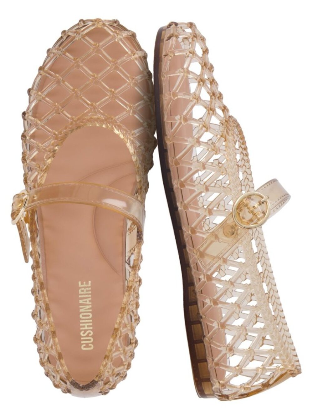 Twist Mary Jane Jelly Flats for Women with Adjustable Buckle
